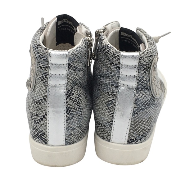 Vintage Havana Dayne Snake/ White Suede Leather High Top Sneakers size 8.5 - Picture 7 of 16